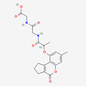 molecular formula C20H22N2O7 B14936840 N-{2-[(7-methyl-4-oxo-1,2,3,4-tetrahydrocyclopenta[c]chromen-9-yl)oxy]propanoyl}glycylglycine 