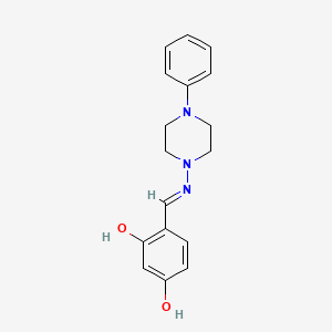 molecular formula C17H19N3O2 B1493708 4-[[(4-Phenyl-1-piperazinyl)imino]methyl]-1,3-benzenediol CAS No. 306953-58-2