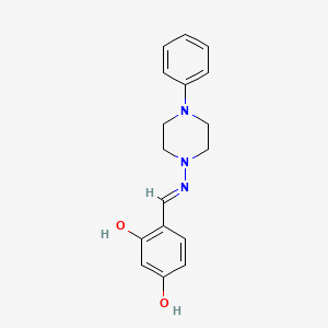 4-[[(4-Phenyl-1-piperazinyl)imino]methyl]-1,3-benzenediol
