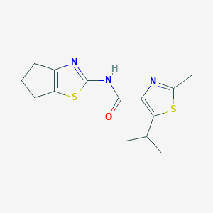 molecular formula C14H17N3OS2 B14937184 N-(5,6-dihydro-4H-cyclopenta[d][1,3]thiazol-2-yl)-2-methyl-5-(propan-2-yl)-1,3-thiazole-4-carboxamide 