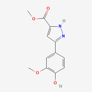 molecular formula C12H12N2O4 B1493720 methyl 3-(4-hydroxy-3-methoxyphenyl)-1H-pyrazole-5-carboxylate CAS No. 1310918-34-3