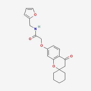 molecular formula C21H23NO5 B14937231 N-(furan-2-ylmethyl)-2-[(4-oxo-3,4-dihydrospiro[chromene-2,1'-cyclohexan]-7-yl)oxy]acetamide 