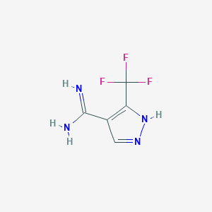 molecular formula C5H5F3N4 B1493728 3-(trifluoromethyl)-1H-pyrazole-4-carboximidamide CAS No. 1936287-19-2