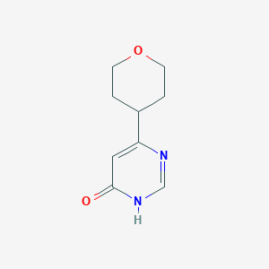 molecular formula C9H12N2O2 B1493731 6-(tetrahydro-2H-pyran-4-yl)pyrimidin-4-ol CAS No. 2090969-90-5