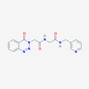 molecular formula C17H16N6O3 B14937415 N~2~-[(4-oxo-1,2,3-benzotriazin-3(4H)-yl)acetyl]-N-(pyridin-3-ylmethyl)glycinamide 