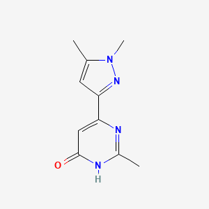 molecular formula C10H12N4O B1493742 6-(1,5-dimethyl-1H-pyrazol-3-yl)-2-methylpyrimidin-4-ol CAS No. 2092040-29-2