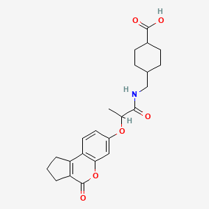 molecular formula C23H27NO6 B14937478 trans-4-[({2-[(4-Oxo-1,2,3,4-tetrahydrocyclopenta[c]chromen-7-yl)oxy]propanoyl}amino)methyl]cyclohexanecarboxylic acid 