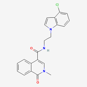 molecular formula C21H18ClN3O2 B14937574 N-[2-(4-chloro-1H-indol-1-yl)ethyl]-2-methyl-1-oxo-1,2-dihydroisoquinoline-4-carboxamide 