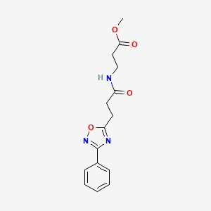 molecular formula C15H17N3O4 B14937847 methyl N-[3-(3-phenyl-1,2,4-oxadiazol-5-yl)propanoyl]-beta-alaninate 