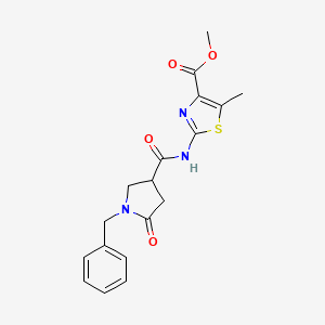 molecular formula C18H19N3O4S B14937893 Methyl 2-{[(1-benzyl-5-oxopyrrolidin-3-yl)carbonyl]amino}-5-methyl-1,3-thiazole-4-carboxylate 