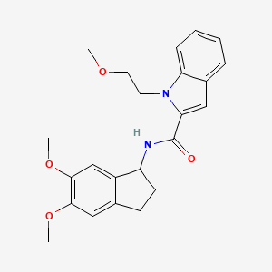 molecular formula C23H26N2O4 B14938040 N-(5,6-dimethoxy-2,3-dihydro-1H-inden-1-yl)-1-(2-methoxyethyl)-1H-indole-2-carboxamide 