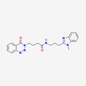 molecular formula C22H24N6O2 B14938075 N-[3-(1-methyl-1H-benzimidazol-2-yl)propyl]-4-(4-oxo-1,2,3-benzotriazin-3(4H)-yl)butanamide 