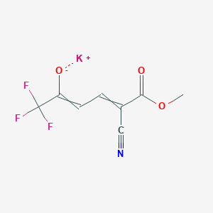 molecular formula C8H5F3KNO3 B1493810 2,4-Hexadienoic acid, 2-cyano-6,6,6-trifluoro-5-hydroxy-, methyl ester, potassium salt (1:1), (2E,4Z)- 