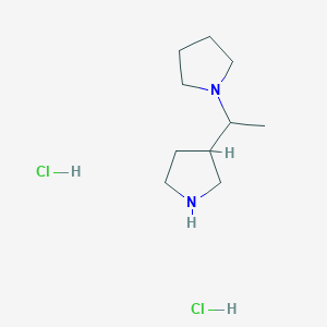 molecular formula C10H22Cl2N2 B1493816 1-[1-(3-Pyrrolidinyl)ethyl]pyrrolidine dihydrochloride CAS No. 2206965-99-1