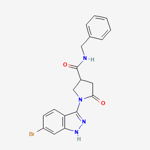 molecular formula C19H17BrN4O2 B14938206 N-benzyl-1-(6-bromo-1H-indazol-3-yl)-5-oxopyrrolidine-3-carboxamide 