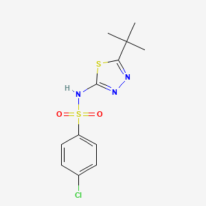 molecular formula C12H14ClN3O2S2 B14938225 Benzenesulfonamide, N-(5-tert-butyl-1,3,4-thiadiazol-2-yl)-p-chloro- CAS No. 1553-52-2