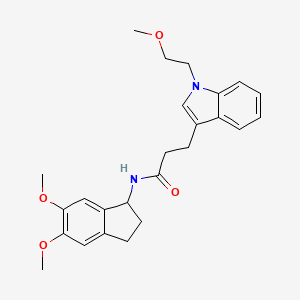 molecular formula C25H30N2O4 B14938233 N-(5,6-dimethoxy-2,3-dihydro-1H-inden-1-yl)-3-[1-(2-methoxyethyl)-1H-indol-3-yl]propanamide 