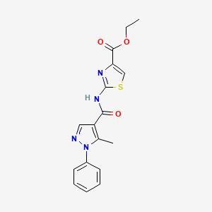 molecular formula C17H16N4O3S B14938255 ethyl 2-{[(5-methyl-1-phenyl-1H-pyrazol-4-yl)carbonyl]amino}-1,3-thiazole-4-carboxylate 