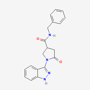 molecular formula C19H18N4O2 B14938259 N-benzyl-1-(1H-indazol-3-yl)-5-oxopyrrolidine-3-carboxamide 