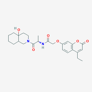 molecular formula C25H32N2O6 B14938261 N~1~-{(1S)-2-[4a-hydroxyoctahydro-2(1H)-isoquinolinyl]-1-methyl-2-oxoethyl}-2-[(4-ethyl-2-oxo-2H-chromen-7-yl)oxy]acetamide 