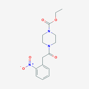 molecular formula C15H19N3O5 B14938334 Ethyl 4-[2-(2-nitrophenyl)acetyl]piperazine-1-carboxylate 
