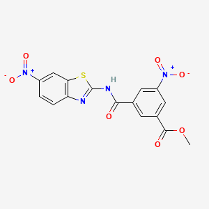 molecular formula C16H10N4O7S B14938355 Methyl 3-nitro-5-[(6-nitro-1,3-benzothiazol-2-yl)carbamoyl]benzoate 