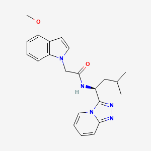 molecular formula C22H25N5O2 B14938566 2-(4-methoxy-1H-indol-1-yl)-N-[(1S)-3-methyl-1-([1,2,4]triazolo[4,3-a]pyridin-3-yl)butyl]acetamide 