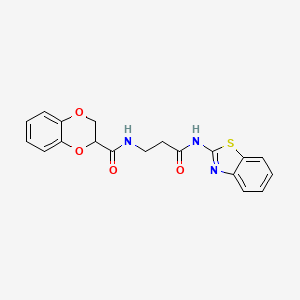 molecular formula C19H17N3O4S B14938595 N-[3-(1,3-benzothiazol-2-ylamino)-3-oxopropyl]-2,3-dihydro-1,4-benzodioxine-2-carboxamide 