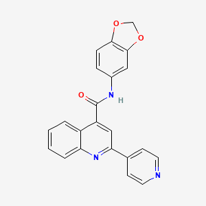 molecular formula C22H15N3O3 B14938604 N-(1,3-benzodioxol-5-yl)-2-(pyridin-4-yl)quinoline-4-carboxamide 