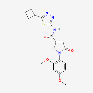 molecular formula C19H22N4O4S B14938612 N-(5-cyclobutyl-1,3,4-thiadiazol-2-yl)-1-(2,4-dimethoxyphenyl)-5-oxopyrrolidine-3-carboxamide 