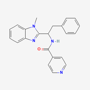 molecular formula C22H20N4O B14938622 N-[1-(1-methyl-1H-benzimidazol-2-yl)-2-phenylethyl]pyridine-4-carboxamide 