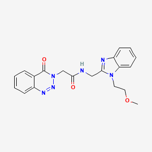 molecular formula C20H20N6O3 B14938683 N-{[1-(2-methoxyethyl)-1H-benzimidazol-2-yl]methyl}-2-(4-oxo-1,2,3-benzotriazin-3(4H)-yl)acetamide 