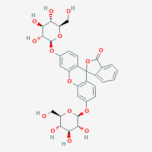 molecular formula C32H32O15 B149387 3',6'-Bis(((2S,3R,4S,5S,6R)-3,4,5-trihydroxy-6-(hydroxymethyl)tetrahydro-2H-pyran-2-yl)oxy)-3H-spiro[isobenzofuran-1,9'-xanthen]-3-one CAS No. 129787-66-2