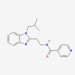 molecular formula C19H22N4O B14938791 N-{2-[1-(2-methylpropyl)-1H-benzimidazol-2-yl]ethyl}pyridine-4-carboxamide 