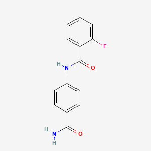 molecular formula C14H11FN2O2 B14938890 N-(4-carbamoylphenyl)-2-fluorobenzamide 