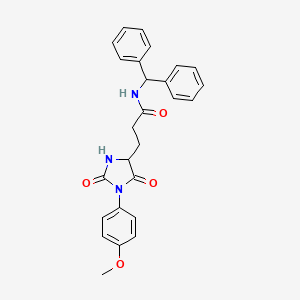 molecular formula C26H25N3O4 B14938898 N-(diphenylmethyl)-3-[1-(4-methoxyphenyl)-2,5-dioxoimidazolidin-4-yl]propanamide 