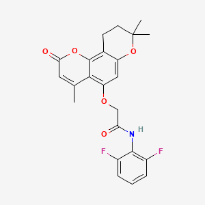molecular formula C23H21F2NO5 B14938979 N-(2,6-difluorophenyl)-2-[(4,8,8-trimethyl-2-oxo-9,10-dihydro-2H,8H-pyrano[2,3-f]chromen-5-yl)oxy]acetamide 