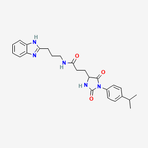 molecular formula C25H29N5O3 B14939065 N-[3-(1H-benzimidazol-2-yl)propyl]-3-{2,5-dioxo-1-[4-(propan-2-yl)phenyl]imidazolidin-4-yl}propanamide 