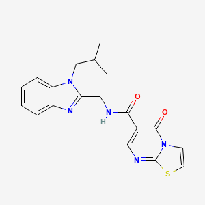 molecular formula C19H19N5O2S B14939088 N-{[1-(2-methylpropyl)-1H-benzimidazol-2-yl]methyl}-5-oxo-5H-[1,3]thiazolo[3,2-a]pyrimidine-6-carboxamide 
