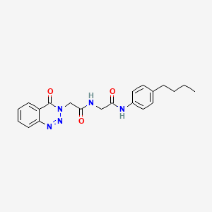 molecular formula C21H23N5O3 B14939118 N-(4-butylphenyl)-N~2~-[(4-oxo-1,2,3-benzotriazin-3(4H)-yl)acetyl]glycinamide 