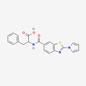 molecular formula C21H17N3O3S B14939283 N-{[2-(1H-pyrrol-1-yl)-1,3-benzothiazol-6-yl]carbonyl}phenylalanine 