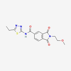 molecular formula C16H16N4O4S B14939383 N-[(2E)-5-ethyl-1,3,4-thiadiazol-2(3H)-ylidene]-2-(2-methoxyethyl)-1,3-dioxo-2,3-dihydro-1H-isoindole-5-carboxamide 