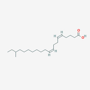 molecular formula C21H38O2 B149395 18-Methyl-5,9-eicosadienoic acid CAS No. 133530-15-1