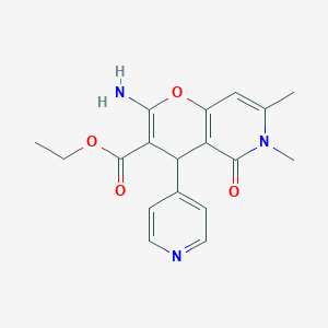 molecular formula C18H19N3O4 B14939686 ethyl 2-amino-6,7-dimethyl-5-oxo-4-(pyridin-4-yl)-5,6-dihydro-4H-pyrano[3,2-c]pyridine-3-carboxylate 