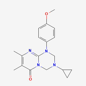 molecular formula C18H22N4O2 B14939740 3-cyclopropyl-1-(4-methoxyphenyl)-7,8-dimethyl-1,2,3,4-tetrahydro-6H-pyrimido[1,2-a][1,3,5]triazin-6-one 