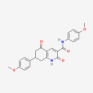 molecular formula C24H22N2O5 B14939842 N,7-bis(4-methoxyphenyl)-2,5-dioxo-1,2,5,6,7,8-hexahydroquinoline-3-carboxamide 