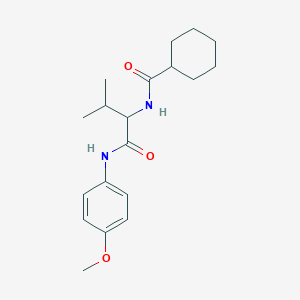 molecular formula C19H28N2O3 B14939850 N-{1-[(4-methoxyphenyl)amino]-3-methyl-1-oxobutan-2-yl}cyclohexanecarboxamide 