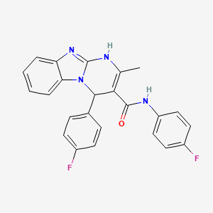 molecular formula C24H18F2N4O B14939896 N,4-bis(4-fluorophenyl)-2-methyl-1,4-dihydropyrimido[1,2-a]benzimidazole-3-carboxamide 