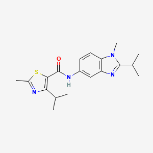 molecular formula C19H24N4OS B14939923 2-methyl-N-[1-methyl-2-(propan-2-yl)-1H-benzimidazol-5-yl]-4-(propan-2-yl)-1,3-thiazole-5-carboxamide 