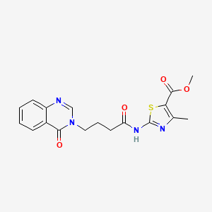 molecular formula C18H18N4O4S B14940066 methyl 4-methyl-2-{[4-(4-oxoquinazolin-3(4H)-yl)butanoyl]amino}-1,3-thiazole-5-carboxylate 